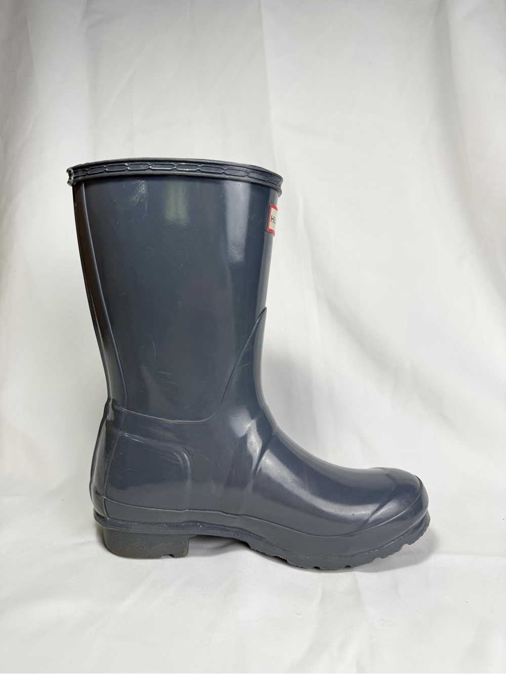 Hunter Original Short Gloss Gull Grey Slate Rain Boots Women’s US 6 UK 4 EU 37 - Picture 4 of 12